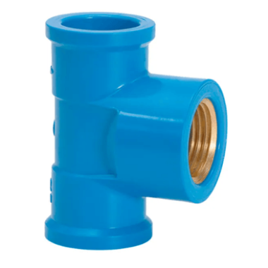 TE SOLDÁVEL AZUL ROSCA LATÃO 20 MM X 1/2 - AMANCO 