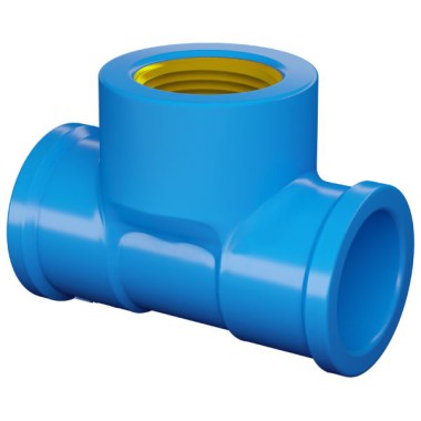 TE SOLDÁVEL AZUL ROSCA LATÃO 20 MM X 1/2 - AMANCO 